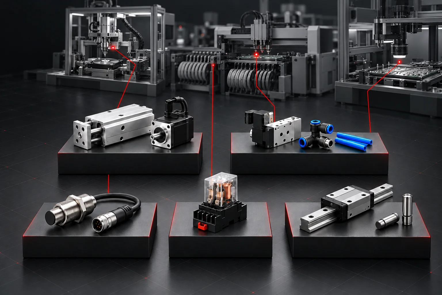 ภาพ 3D เครื่องจักรสไตล์ HDD, EMS และ PCBA พร้อมชิ้นส่วนมาตรฐาน